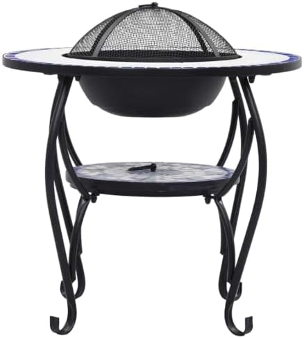 Mosaic Fire Pit Table, Ceramic Round Wood Burning Bowl, 26.8 in - Image 4