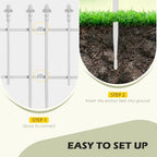 Outsunny 5 Pack Metal Decorative Garden Fence, 9.2' x 17.25", White - Image 3