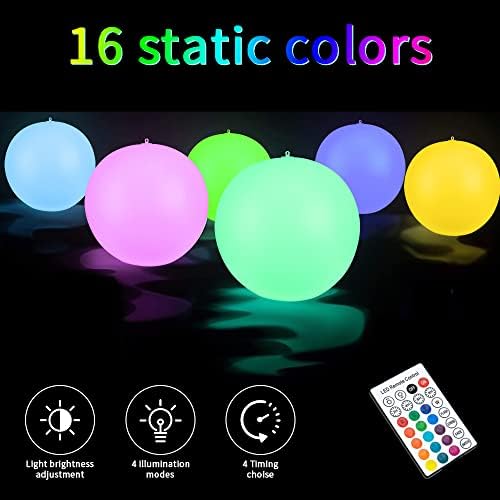 Floating Pool Lights Solar Powered,Blibly 14 inch Pool Lights that Float, Inflatable Waterproof Led Balls, Solar Floating Light for Outdoor Swimming Pond Garden Lawn Party Decor (4 Pack) - Image 2