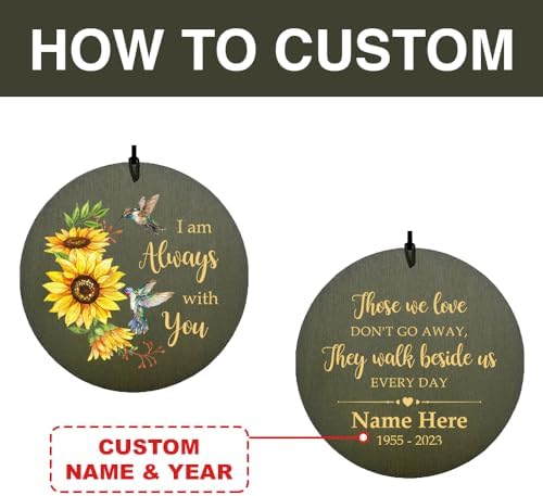 Personalized Memorial 30/36 inch Wind Chimes with Sunflower Hummingbird - Image 6