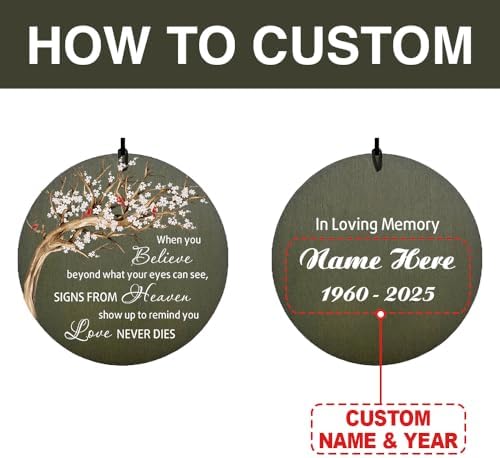 Personalized Cardinal Wind Chimes Life Tree Custom Sympathy Gifts - Image 2