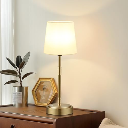 Cordless Table Lamps Set of 2 – Battery Operated Lamp with 7500mAh Rechargeable Battery, Stepless Dimmable Vintage Brass Desk Wireless Lamps for Dining Room, Nightstand & Patio (Bulbs Included) - Image 7