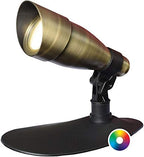 Ignite 9W Brass RGB LED Spotlight for Landscape Lighting by Ignite