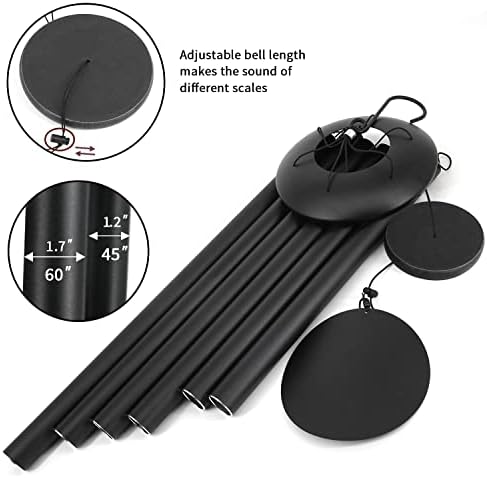 ASTARIN 60" Extra Large Wind Chimes Outside Black - Image 4