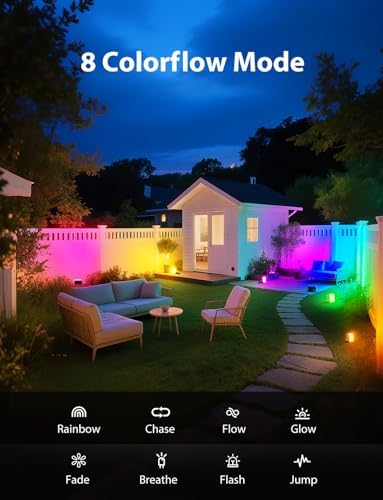 Onforu RGBW Flood Lights Outdoor with Remote, Wired 6 Pack in 1 Cord Color Changing LED Landscape Lights, IP65 Waterproof Uplights for Events, Uplighting for Halloween Christmas Garden Yard Party - Image 5