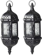 Moroccan Lantern, 2Pcs Moroccan Lantern, Hollow Vintage Hanging Candle Metal Decorative Ramadan Decorations for Home Indoor Outdoor for Winter by Unknown