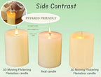 Black Flameless Pillar Candles Flickering with Remote Timer, Battery Operated LED Candles Up to 400 Hours, 3D Moving Flame Real Wax Candles(Black with Dripping Tear) - Image 6