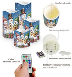 Christmas Snowman Flameless Battery Operated Candles Set of 4 - Image 3