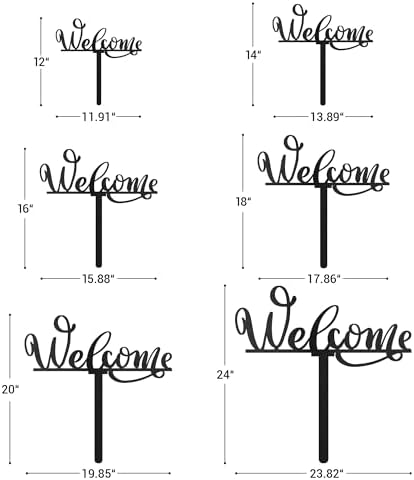 Metal Welcome Sign Decorative Garden Stake, Elegant Script Design Gifts Silhouette Statues for Yard Art, Outside, Patio, Outdoor Decor, Garden Decorations, Lawn Ornaments - 14" Black - Image 6