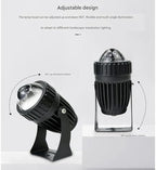 Outdoor LED Beam Spotlight - 10W Long Range Narrow Wall Lamp, IP65 Waterproof Adjustable Projection Light, for Bridge Billboard Exterior Building Lighting,Cold White 10W(24V) - Image 5