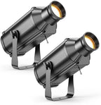LEKO Profile Stage Spotlights, 100W Cool & Warm White COB Lights,3200K-5600K, Zoom Control & DMX512 Par Ellipsidal Lights, 6CH Manual Focus LED Spotlights for Show Stage Event, 2 Pack by FANCYBLING