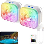 HL Pool Lights with Remote,Submersible LED Light with Spotlight,RGB Rechargeable Floating Light,Waterproof Underwater lamp for Above Ground Inground Swimming Pool,Hot Tubs,Ponds,Fountain Decor 2 Pack by HLHappinessLight