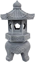 Pagoda Garden Statue, Resin Solar Japanese Pagoda Lantern, Decorative Zen Garden Landscape for Yard Patio Lawn, Style 3, Decoración al aire Libre - Image 3