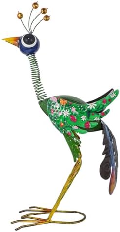 Metal Peacock Garden Statue,Outdoor Peacock Sculpture Decor by ViteenLight