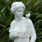 Outdoor Nymph Statues, 32Inch Garden Goddess Sculptures, Greek Mythology Roman Decor, Large Statues for Patio Yard Lawn Porch, Ivory (Nymph02-Ivory) - Image 3