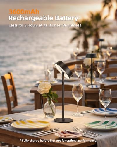 EZVALO Cordless Lamp, Rechargeable Table Lamp, Battery Operated - Image 3