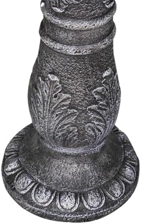 24.4" H Cement Bird Bath for Garden- Fibre Reinforced Concrete Bird Baths for Outdoors, Large Size Vintage Carved Pedestal Birdbath for Patio, Yard, Lawn -20”Dia. X 24.4”H Bird Fountain - Image 7