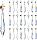 24Pcs 76mm Clear Crystal Chandelier Icicle Prisms with Octagon Beads,Crystals Lighting Lamp Replacement Parts,Crystal Decor for Christmas Wedding (Clear Color with Nickel Pin, 76mm(3.0inches)) by KINGSCRYSTAL
