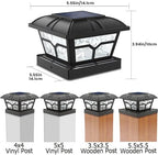 SIEDiNLAR Solar Post Cap Lights Outdoor 2 Modes, 4 Pack, Black, Warm/White - Image 3