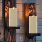 TECHLONG Flameless Candles with Remote Timer, 3D Moving Flickering Flame Battery Operated Candles Lasting 1000+ Hours, 3" x 7" Ivory Real Wax Electric LED Pillar Candles, Set of 2 - Image 4
