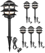 LITFIT 6Pack Low Voltage Pagoda Landscape Lighting, 12V Pathway Light Wired by LITFIT