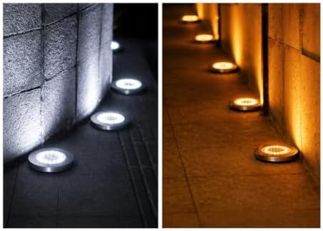 In Ground Lights, Outdoor Solar Disc Light IP65 Garden Underground(8 LED-White Light,4 PCS) - Image 6