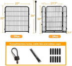 Getlay 32 in(H) Decorative Garden Fence with Gate, 8 Panels Total 17.7 Ft(L) Heavy Duty Iron Animal Barrier Fence for Yard,Suitable for Indoor Pet Or Outdoor Dog Fencing, Garden Border Fence - Image 4