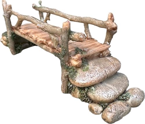Fairy Garden Bridge, Acrylic, Stone and Log Design, 7.5" Wide by MokobohoHomeandPetProducts