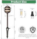 Gardencoin Pagoda Low Voltage Landscape Pathway Lights, 12V Outdoor LED Path Lights Wired, Aluminum Walkway Lighting with 4W 2700K Replaceable G4 Bulb, Bronze Classic 3-Tier Lantern, 6 Pack - Image 4