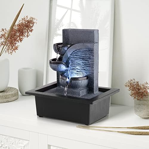 WICHEMI Water Fountains Indoor Waterfall Tabletop Fountain with LED Light - Image 4