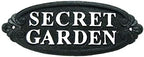 Cast Iron Embossed Secret Garden Wall Sign Lawn Yard Art Home Decor Door Gate Plaque by Unknown