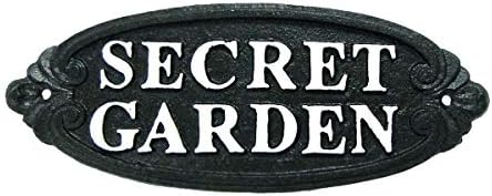 Cast Iron Embossed Secret Garden Wall Sign Lawn Yard Art Home Decor Door Gate Plaque by Unknown