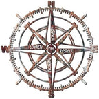 Venovez Compass Wall Decor with Inspirational Words Laser-Cut Metal - Wood Art with Digital Print, Nautical Home Decoration for Living Room, Office, or Gifts by VENOVEZ