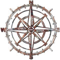 Venovez Compass Wall Decor with Inspirational Words Laser-Cut Metal - Wood Art with Digital Print, Nautical Home Decoration for Living Room, Office, or Gifts by VENOVEZ