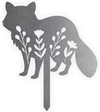 Animal Floral Metal Garden Stake | Raw Metal Patinas Over Time | Yard Art Decor Spring Summer Decorations Flower Bed Plant Stakes Marker (Racoon) by BaumDesigns