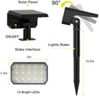 Solar Spot Lights Outdoor, 6 Pack Multicolor Outdoor Solar Lights for Yard, 4 Lighting Mode Solar Landscape Spotlights with Auto On/Off, Waterproof IP67 Wall Lights for Garden, Walkway (15 LED, RGB) - Image 7