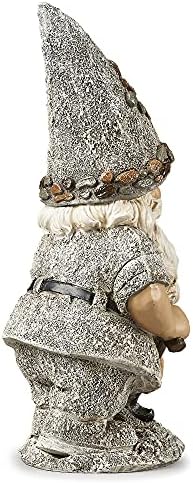 Roman Garden - Pebble Gnome with Shovel Statue, 13.25" H, Pudgy Pals Collection, Resin and Dolomite, Decorative, Garden Gift, Home Outdoor Decor, Durable, Long Lasting - Image 6