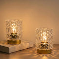 Battery Operated Lamp with Timer, Small Cordless Table Lamp, 2-Pack Clear by MJPREMIER