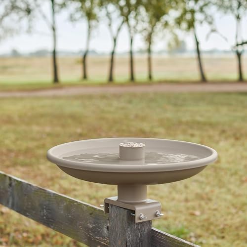 Farm Innovators 150 Watt Outdoor Plastic Heated Birdbath with Twist Deck Mount, Hidden Electrical Connection, and Internal Thermostat, Tan - Image 4