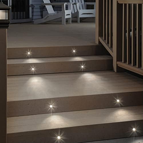 Deck Lights Outdoor Waterproof Low Voltage Lighting Kit Stainless Steel 1W Outdoor Yard Garden Decoration Lamps Landscape Pathway Patio Step Stairs Black Border(20pcs,Cool White) - Image 4