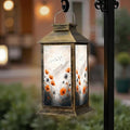 Solar Lantern Outdoor Waterproof Flowers Landscape Farmhouse Paintings Aesthetic Orange Grey Birds Garden Decor LED Solar Lights Hanging/Tabletop Lamp Gifts for Women Mom for Outside Yard Patio by DERUINVAIO