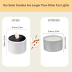 VOOKRY 12 Pcs Solar Tea Lights Outdoor - Flickering Solar Candle Lights Flameless Dusk to Dawn Lighting Waterproof Rechargeable LED Candles for Lantern Garden Camping Party Home Decoration,2.3''x2.1'' - Image 2