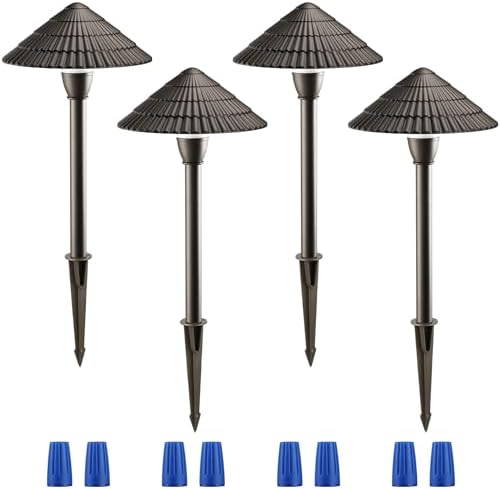 LEONLITE 4-Pack LED Low Voltage Landscape Path Lights, 12-24V AC/DC, 4000K by LEONLITE
