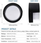 Modern Round Black LED Outdoor Wall Light 12W 120V 6000K Whitelight Waterproof - Image 4