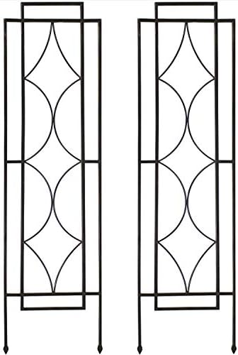 Sunnydaze 48" Black Metal Garden Trellis for Climbing Plants, 2-Pack by SunnydazeDecor