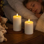 Yeelida Remote Flameless Flickering Pillar Candles with Candle Grease Effect,Pack of 3 White LED Battery Oprated 2/4/6/8 Hours Timer Real Wax Electric Candles(3x4,5,6 Inches) - Image 4