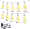 Outdoor String Lights 100 Feet LED Patio Lights 53 Plastic Edison Bulbs (3 Spare), Waterproof Connectable Hanging Light for Backyard Porch Balcony Party Decor, White by Tswayflort