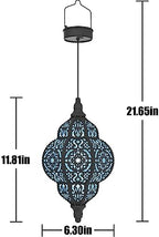 Hapjoy Hanging Solar Lights Outdoor Garden Decor Solar Lantern Waterproof Plastic Moroccan Outdoor Decorations for Patio Pathway Yard Backyard Garden Decorative (1, Black) - Image 7