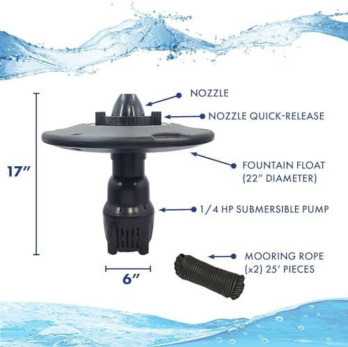 Half Off Ponds 1/4 HP 2500 GPH Floating Aerating Fountain with 100 Ft Cord - Image 2