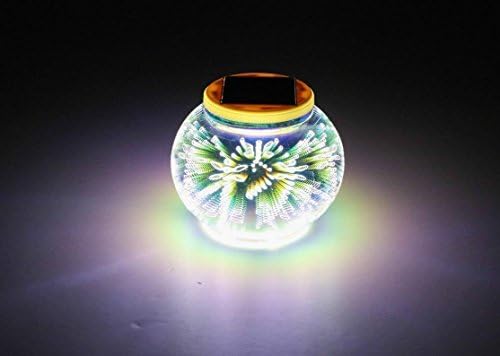 Solar Ball LED Garden Lights,DINOWIN Waterproof Color Changing Mosaic Glass Jar Rechargeable Solar Outdoor Night Lights Table Lamps for Christmas Home Party Decorations,Ideal Gifts (Dragonfly Lights) - Image 2